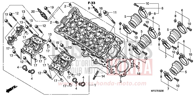 CYLINDER HEAD for CB600F Hornet QUASAR SILVER METALLIC (NHA48) from 2009